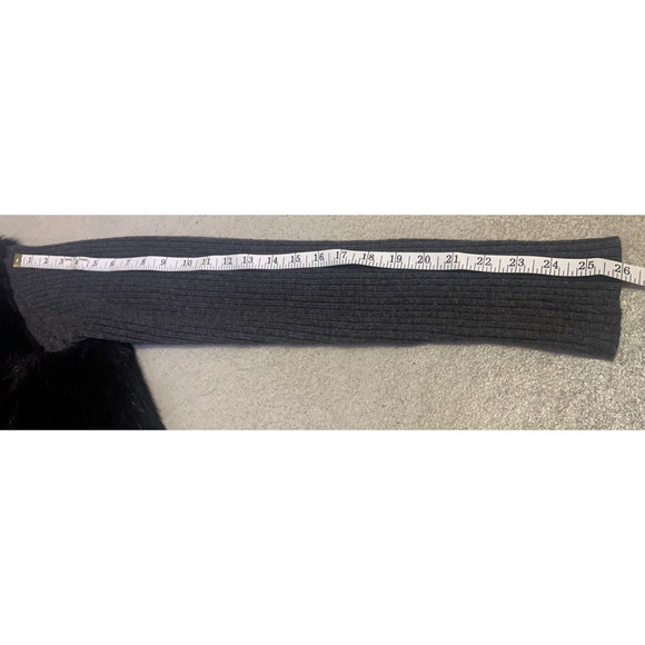 Simply Vera -Vera Wang Womens Sweater Extra-Large Grey Wool Faux Fur Cardigan - Picture 16 of 16